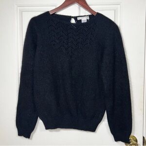 Vintage 80s White, Wheeler & Martha Vintage Sweater, Angora, Lambswool Medium